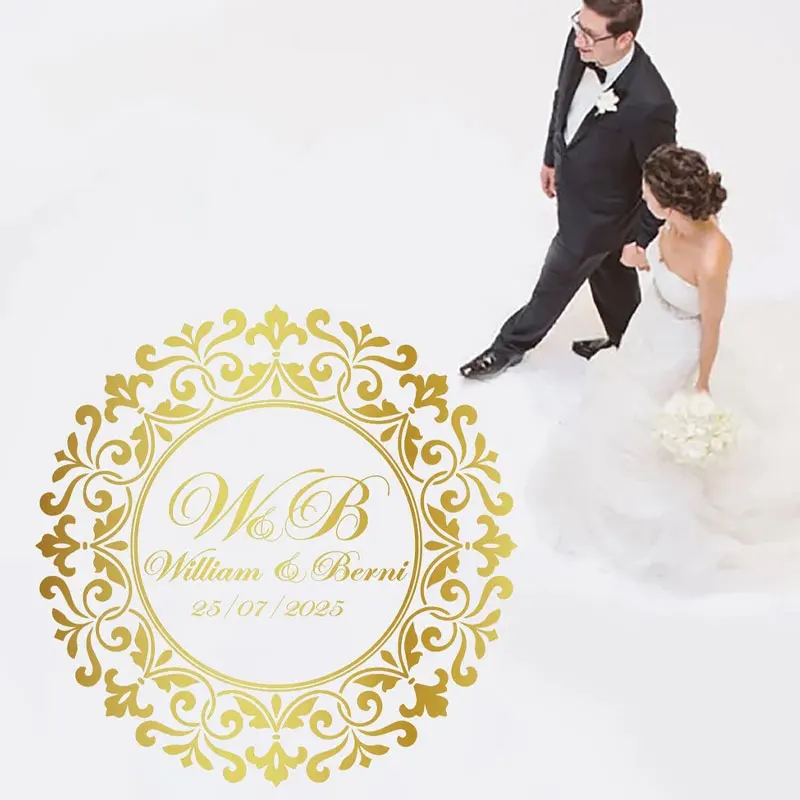 Custom Wedding Dance Floor Decal Sticker, Personalized Monogram Vinyl Floor Decal for Wedding Reception, Birthday, Anniversary