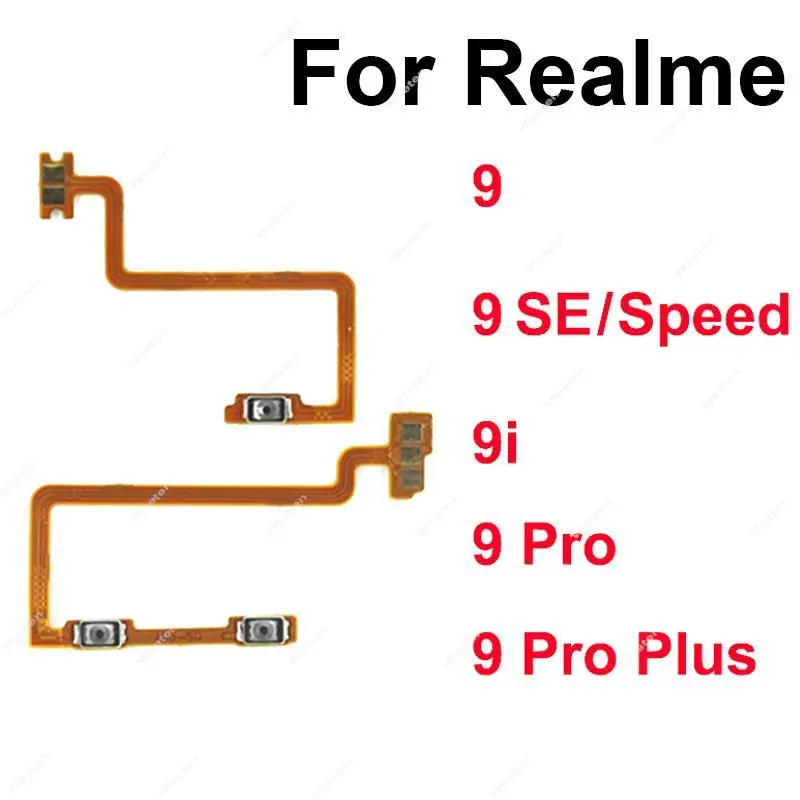 Botones de volumen de encendido y apagado, Cable flexible para Realme 9, 9 Pro Plus, 9i, 9 velocidades, 5G