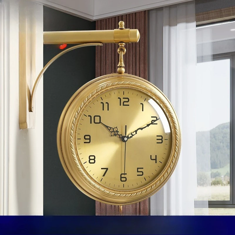 Household double-sided wall clock, living room wall decoration