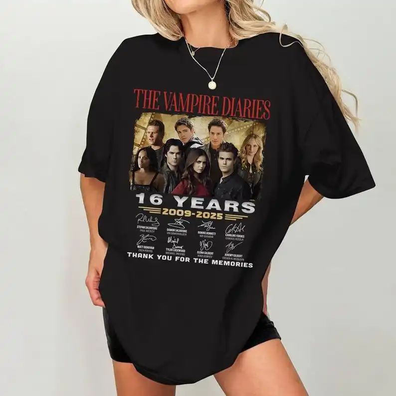 Camiseta vintage Damon Salvatore The Vampire, Damon Salvatore, camiseta clásica de los años 90 The Vampire, camiseta de agradecimiento por los recuerdos