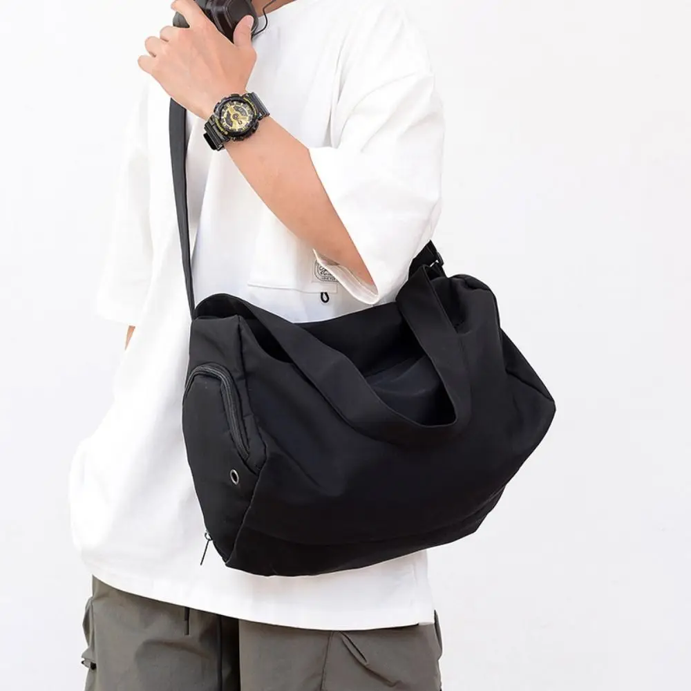 Fashionable Solid Color Crossbody Tote Bags Canvas Niche Design Sports Shoulder Bag Casual Large Capacity Gym Fitness Bag Girls
