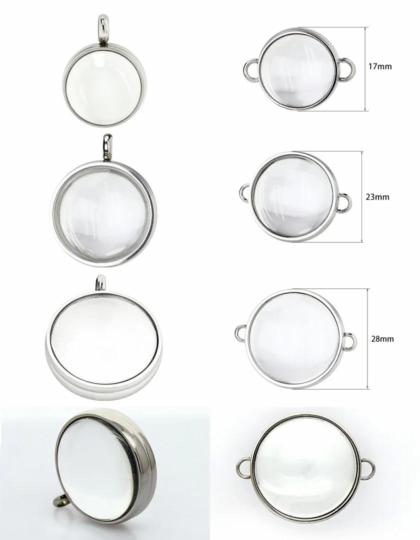 منحني الزجاج المعيشة المنجد قلادة العائمة المنجد قلادة للنساء مجوهرات من صلب لا يصدأ صنع ميدالية الاعتماد الصورة #6