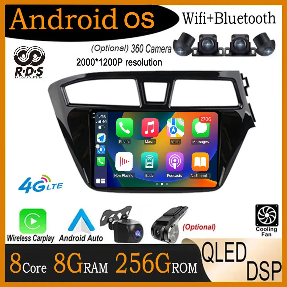 

Android 14 Auto Carplay Car Radio For Hyundai I20 2014 2018 RHD Multimedia Video Player GPS