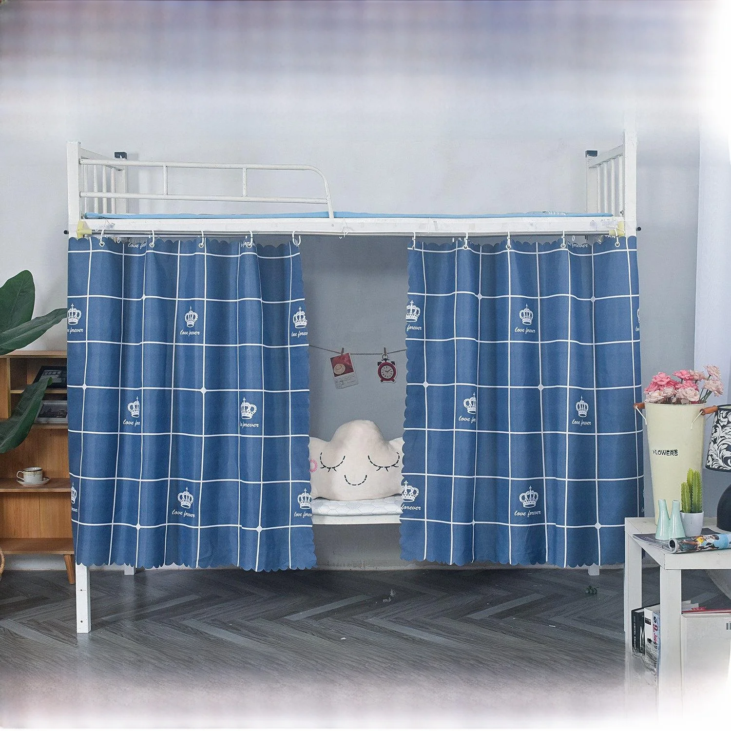 Blackout Bed Curtain Student Dormitory Top Bunk Bed Cover Bottom Bed Blocking Curtain Privacy Partition Single Door Design