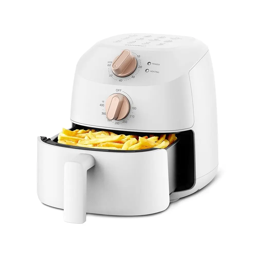 

Compact 2.1 Quart Air Fryer with 12 Menu Options, Adjustable Timer & Temperature Control 176-400 degrees F, Dishwasher-Safe