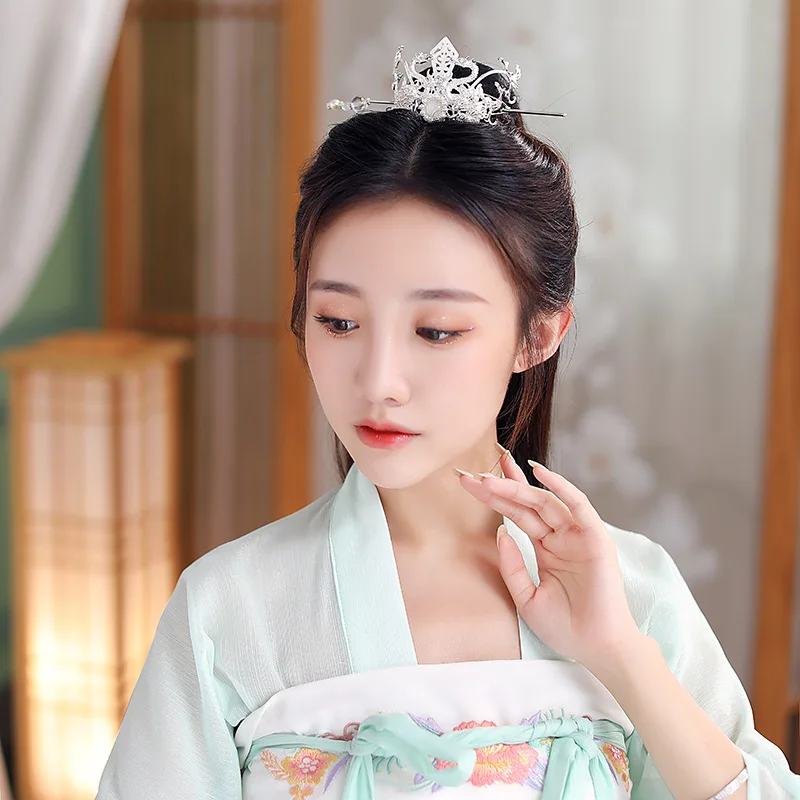 Retro Hair Crown Accessories Ancient Chinese Metal Hair Crown Beauty Supply Hanfu Hair Products Hair Chopsticks Headdress SL