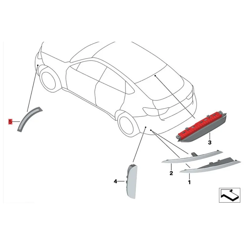 BB-المصد الأمامي الجانب ماركر عاكس ضوء لسيارات BMW X6 F16 F86 15-2018 مصباح تحذير عاكس قطاع الكسوة