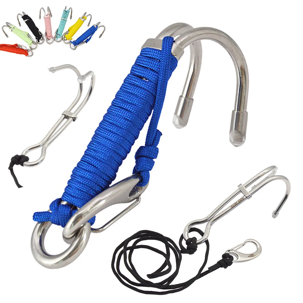 316 Stainless Steel Double Hook For Underwater Photography Diving Reef Drift Hook Corrosion-resistant Stream Scuba accessories
