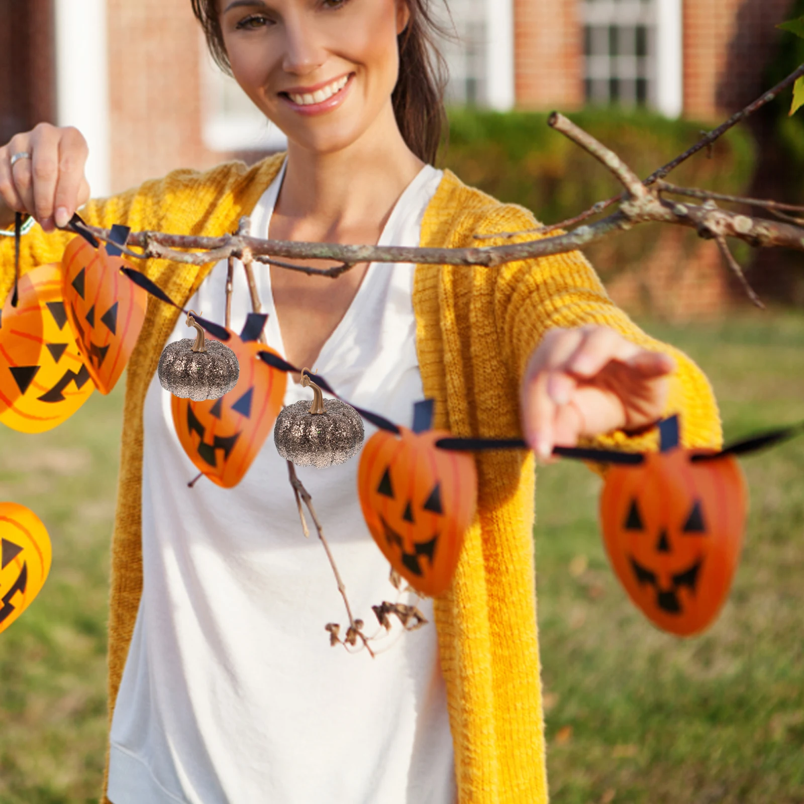 

6Pcs Halloween Foam Pumpkins Decorative Pendants DIY Ornaments Reusable Hanging Decors Perfect Handmade Craftsmanship