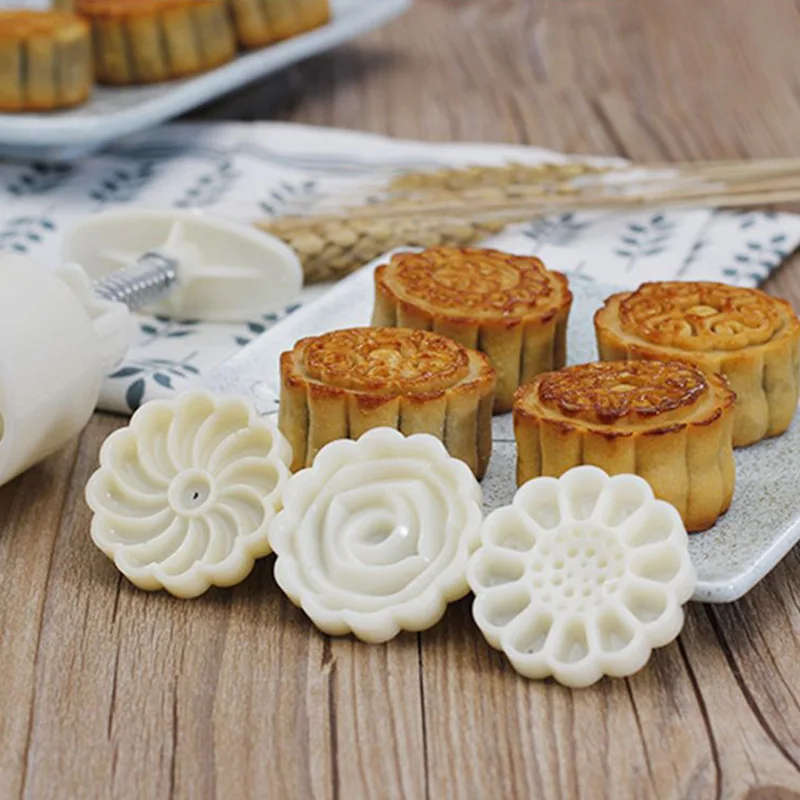 4/6/8pc Mooncake Mold Set Pattern Seal, Suitable For Mid-Autumn Cakes, Diy Cookies, Flower Dessert Making Tools Baking Tool Home