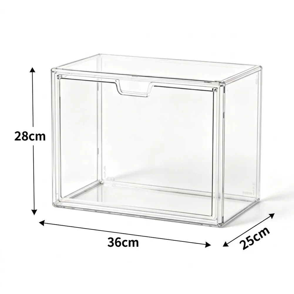 Tabletop For Mini Greenhouse Clear Plastic Construction Magnetic Door for Indoor Plants 36x25x28cm Stackable Unit