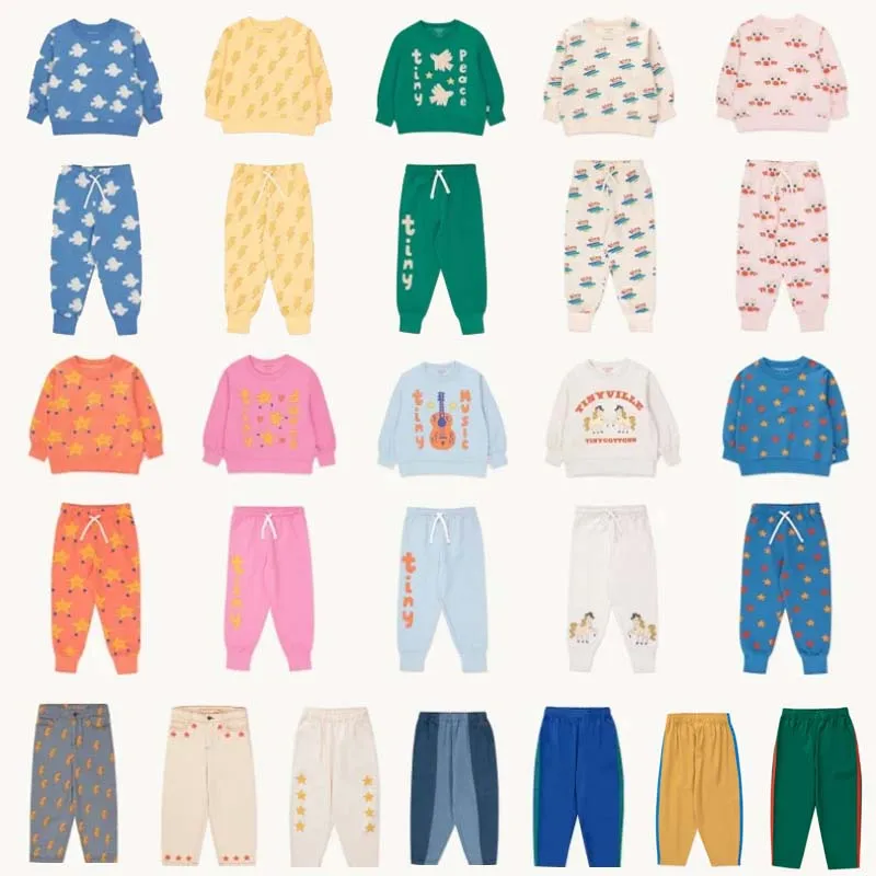 

PER-SALE (Ship in September) 2024 TC Autumn Kids Sweatshirts Girls Cute Print Sweaters Baby Children Cotton Pants Boys Clothes