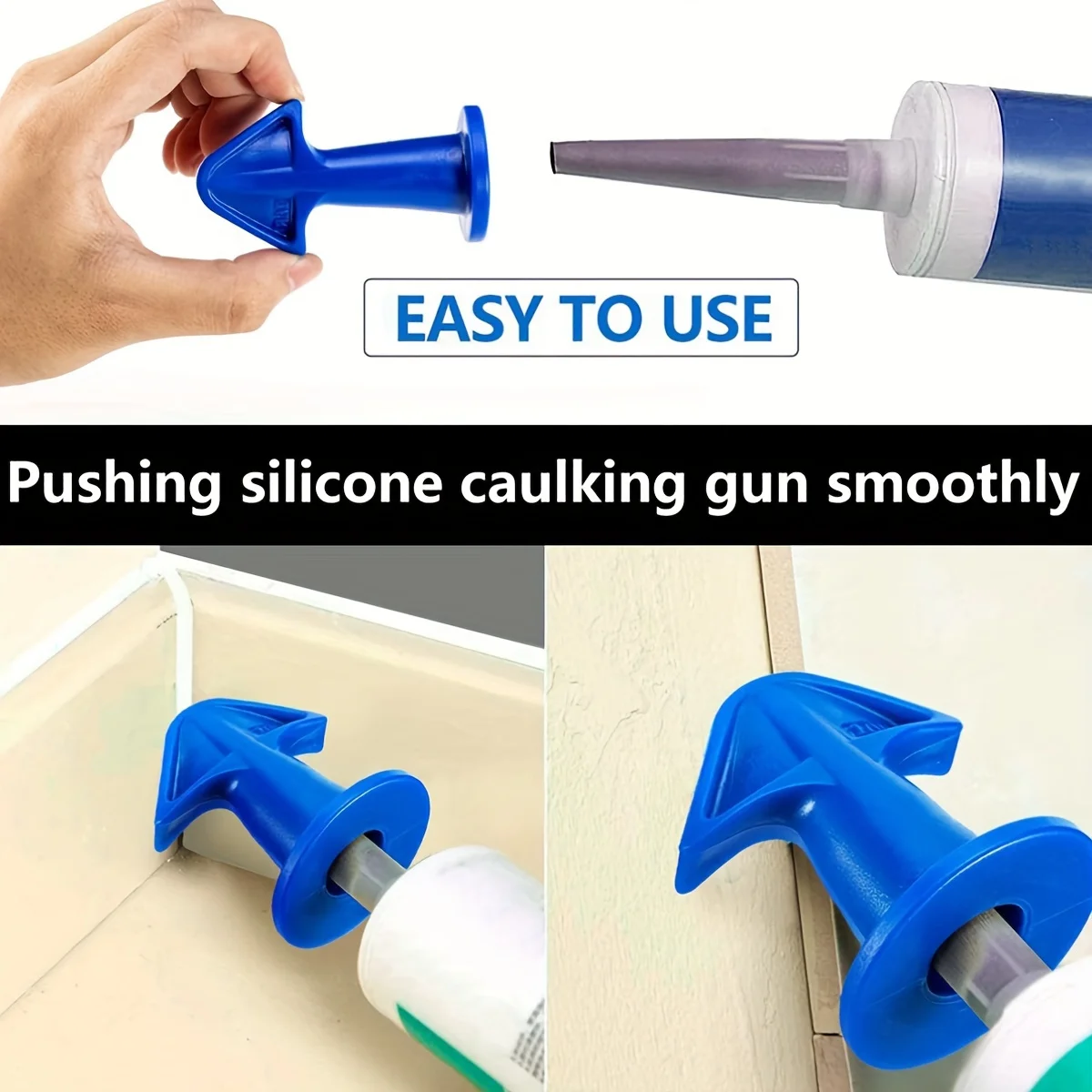 4 pcs Silicone Caulking Tool Kit， Silicone Sealant Nozzle, Grout Scraper, Great Tools For Kitchen Bathroom Window And Sink Joint