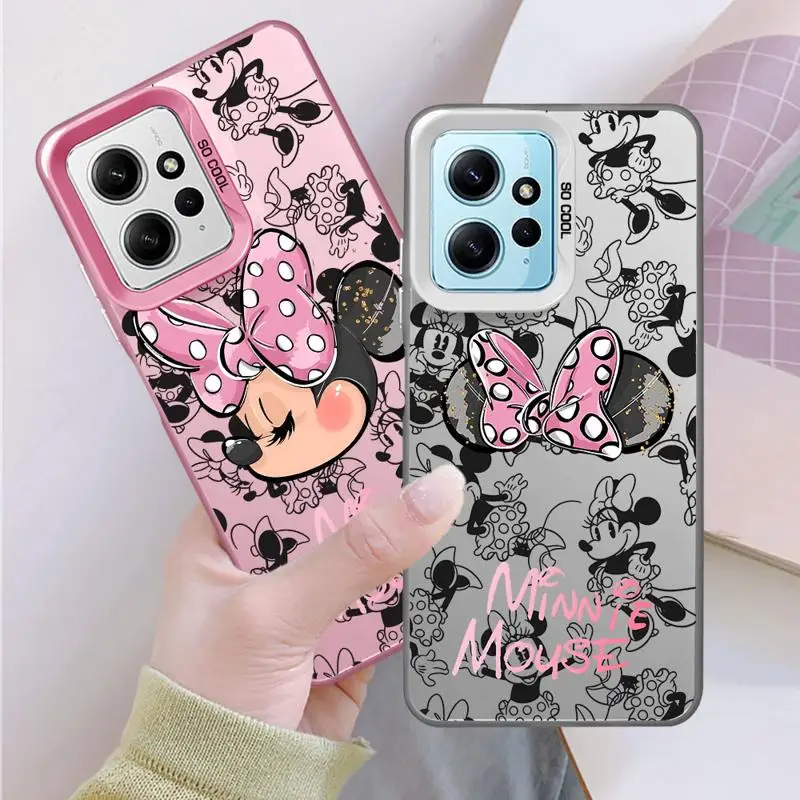 Capa para telefone Disney Mickey e Minnie Mouse, capa macia para Xiaomi Redmi A2, A1, A2 Plus, 9C, 9T, 10, 12, 4G, 5G, 13C
