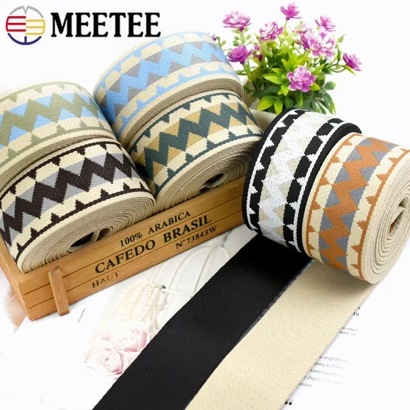 1-5M 38/50mm Meetee Ethnic Ribbon Backpack Shoes Jacquard Webbing Bag Strap Belt Band Sewing Strapping Bias Binding Accessories