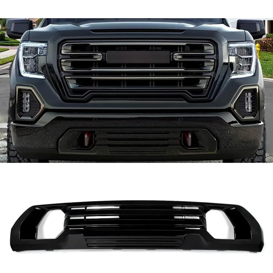 

Нижняя решетка переднего бампера для GMC Sierra 1500 20192021 Denali, глянцевая черная отделка, улучшенная аэродинамическая конструкция и Du