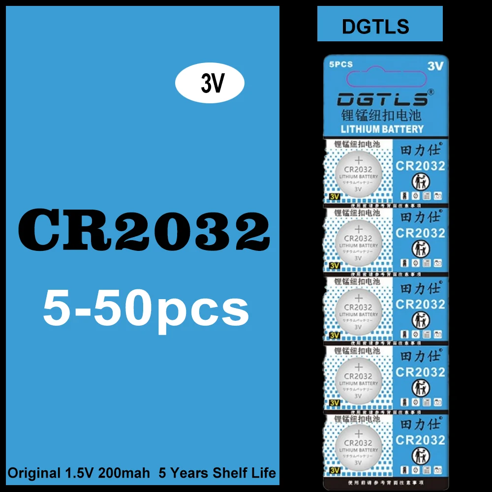 5 - 50 PCS DL2032 BR2032 CR2032 3V 150mAh Battery Compatible with Toys Remote Controls Calculators Car Keys