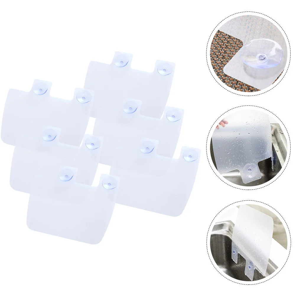 

6Pcs Sink Water Splashing Guards Kitchen Faucet Edge Suction Cup Splash Shield for Clothes Protection Kitchen Supply