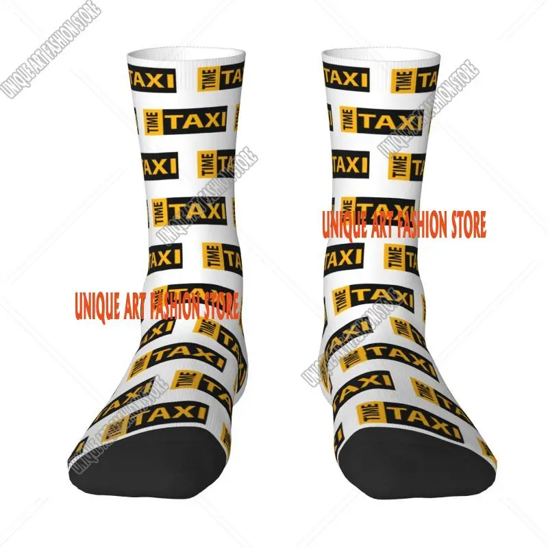 Cool Mens Funny Driver Taxi Time Dress Socks Unisex Warm Comfortable 3D Printed Crew Socks