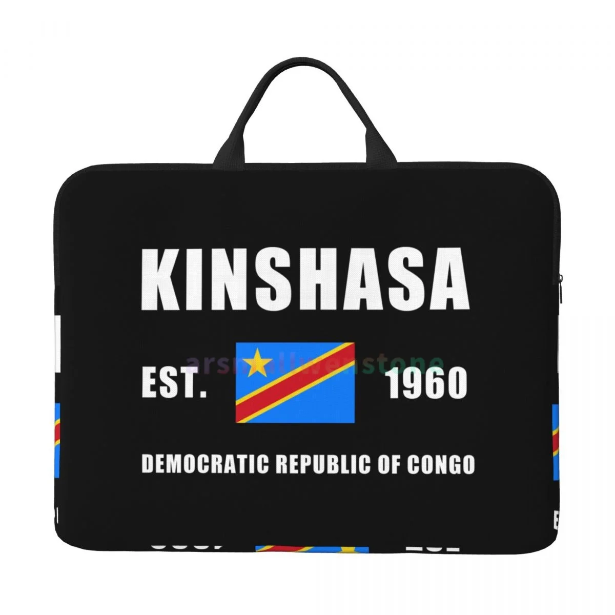 Democratic Republic Of Congo EST.1960 Kinshasa Laptop Bag Computer Bag Office Business Travel 14 Inch Water Resistant Large