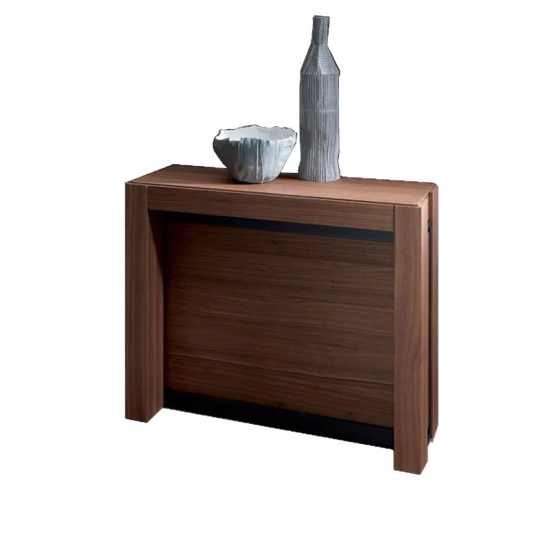 retractable foldable rectangular 8-person simple small apartment invisible table and chair combination