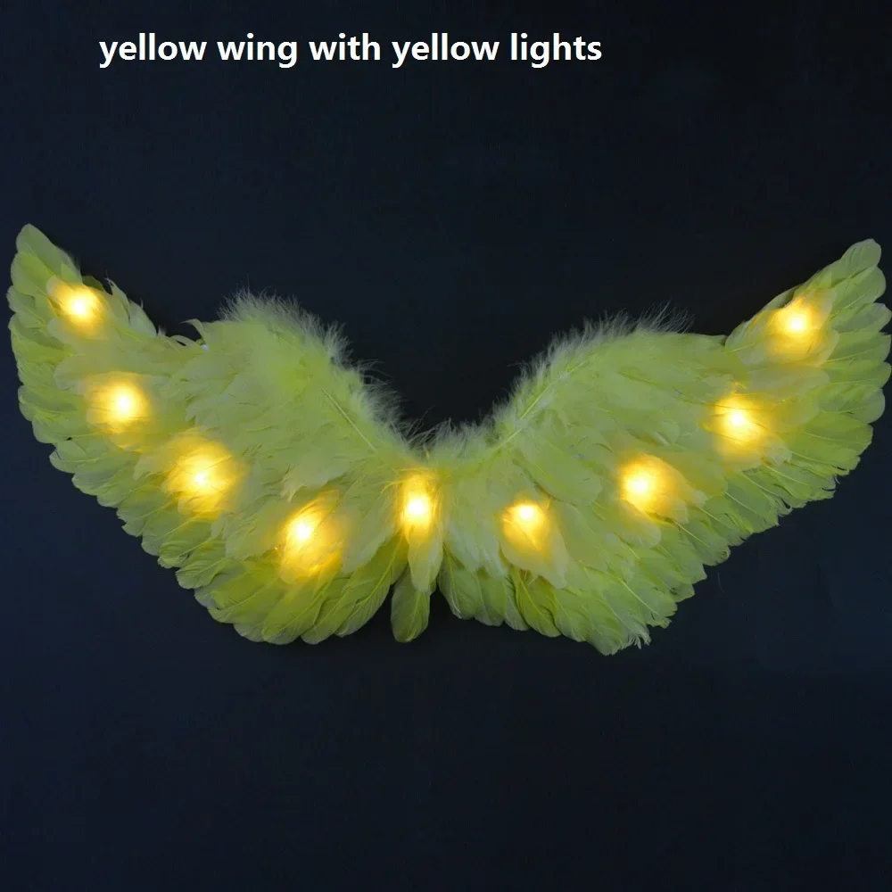 Halloween Luminous Glow LED Party Light Up Angel Feather Wing Photo Prop Costume Home Wall Decor Birthday Gift Wedding Christmas