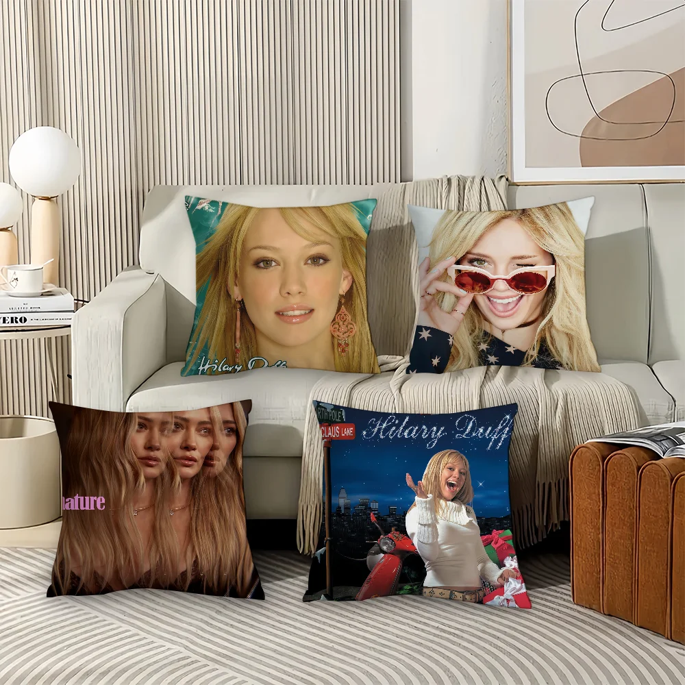 American singer H-Hilary Duff Pillow Case Office Cushions Suitable For Sofa Car Bedroom Decorative Cushion Cover