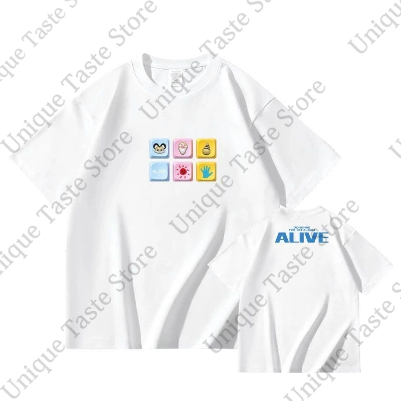 DONGHAE ALIVE T Shirt Super Junior Lee Dong Hae Concert Same Print Fans T-shirt Summer High Quality Cotton Short Sleeve Tee Tops