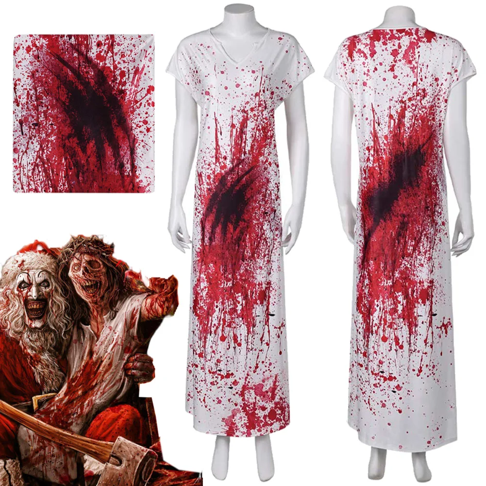 Horror Vrouwelijke Zombie Cosplay Fantasie Kleding Enge Film Terrifier 3 Kostuum Vermomming Volwassen Vrouwen Rollenspel Fantasia Outfits