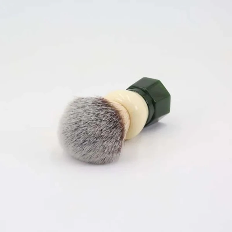 YAQI Shave Brush for Men White Grey Bristles Ivory Black Resin Handle Octagonal Base Quick Lather for Safety Razor