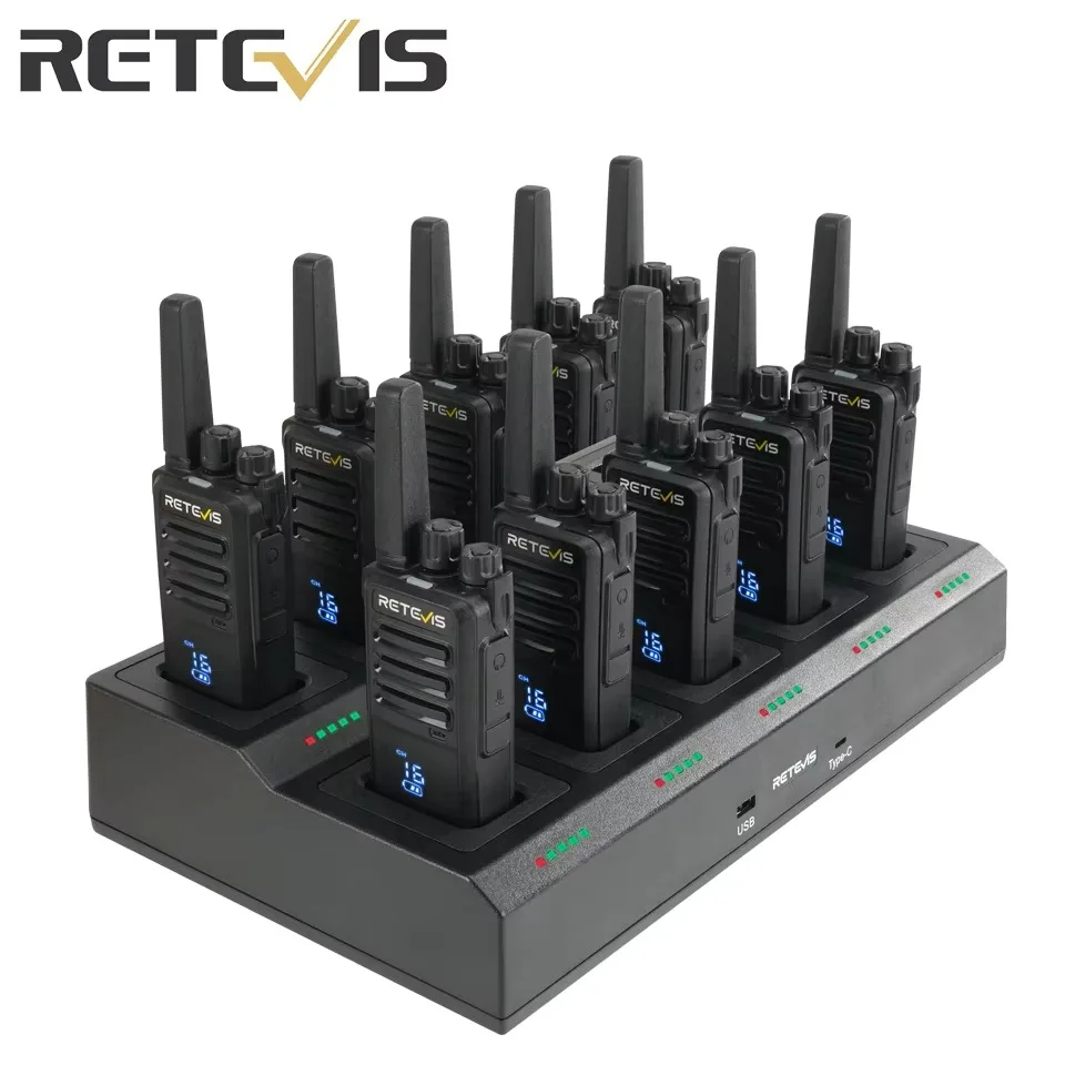 Retevis RT668H Walkie Talkie 10Pcs PMR446 License Free Hidden Screen Long Range Communication Walkie-talkies for Hotel Factory