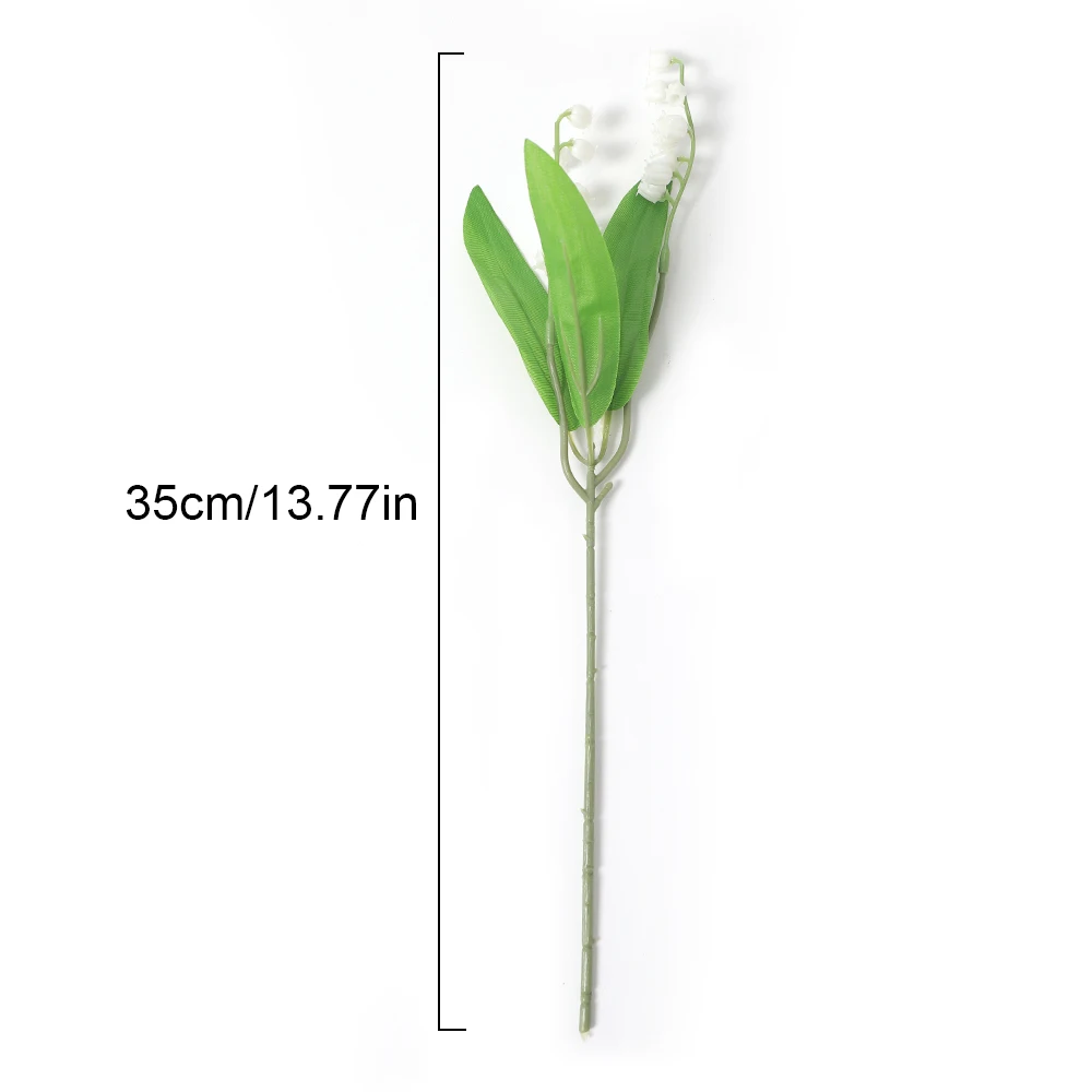 10 قطعة زهرة الجرس البيضاء الاصطناعية وادي الزنبق زهرة الأوركيد للمنزل حديقة الديكور حفل زفاف باقة العروس