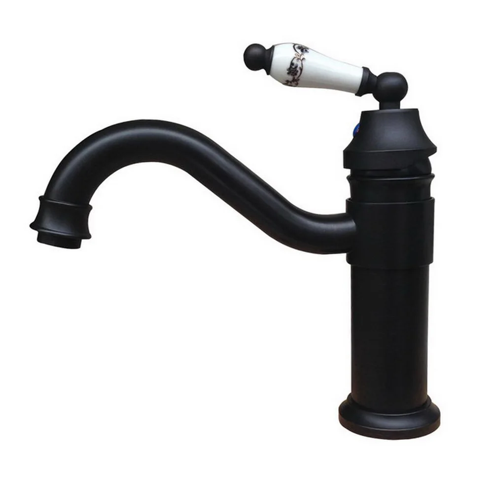 

Bathroom Faucet Oil Rubbed Bronze Single Handle Hot & Cold Water Mixer Taps Wash Basin Kitchen Deck Mounted Faucet Nnf320