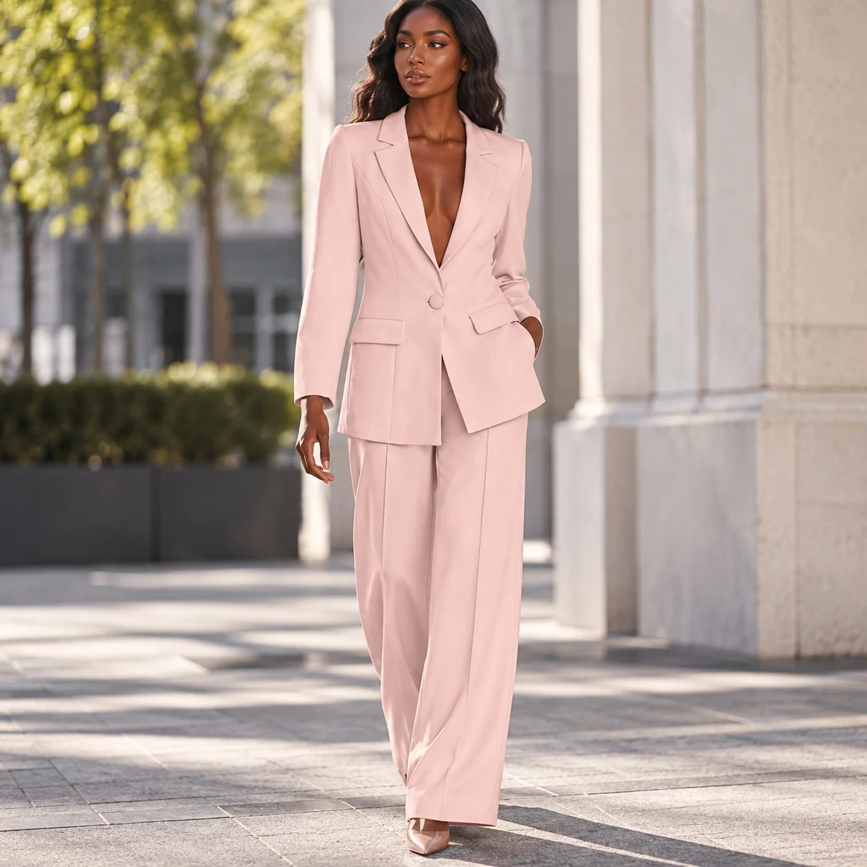Casual Long Sleeve Set with Full Length Urban Elegant Women Suit High Manganese Acid Wash Regular Sleeve Autumn Commuter Chic