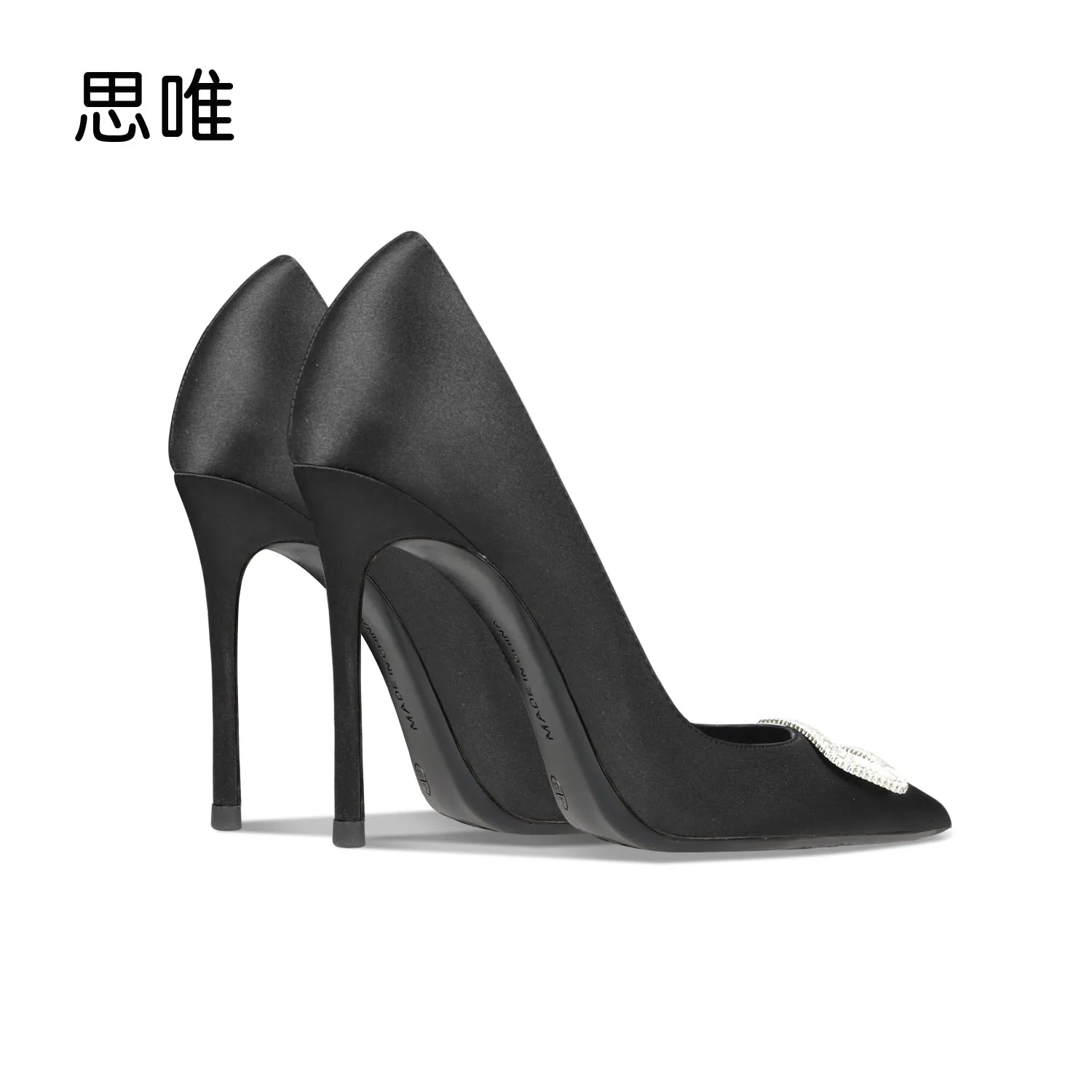 Heels For Women 2024 Luxury High Heels Shoes Women Shoes Rhinestone Pumps Black Pointed Toe Thin Heel Sexy Wedding Party Ladies