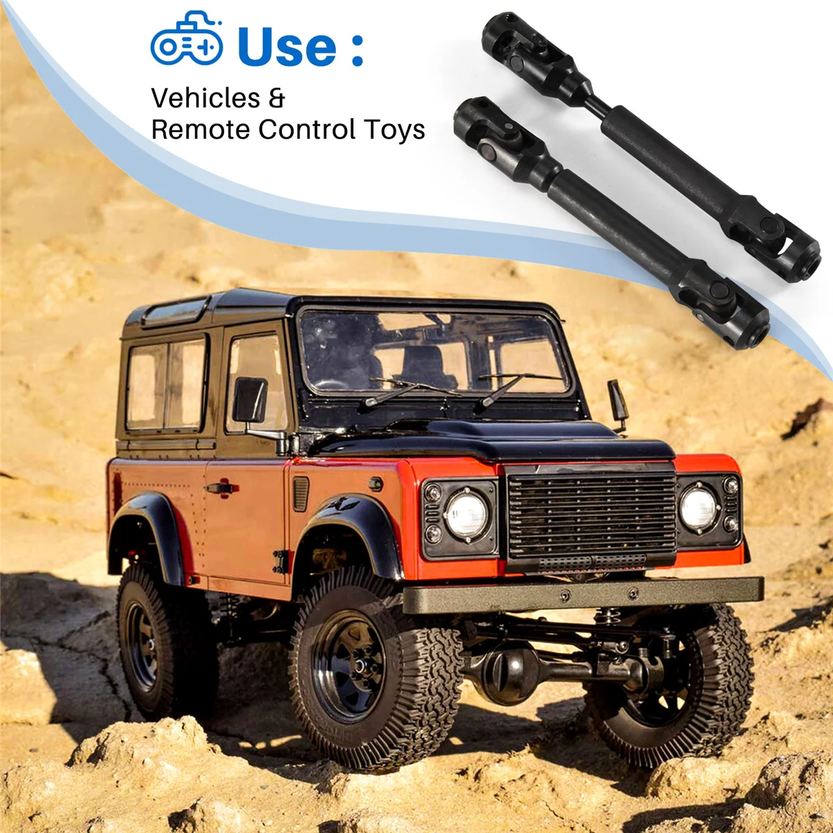 BFYL-2Pcs محرك رمح CVD IRC00220 ل 12.3 بوصة 313 مللي متر قاعدة العجلات محوري SCX10 و SCX10 II 1/10 RC الزاحف سيارة ترقية أجزاء