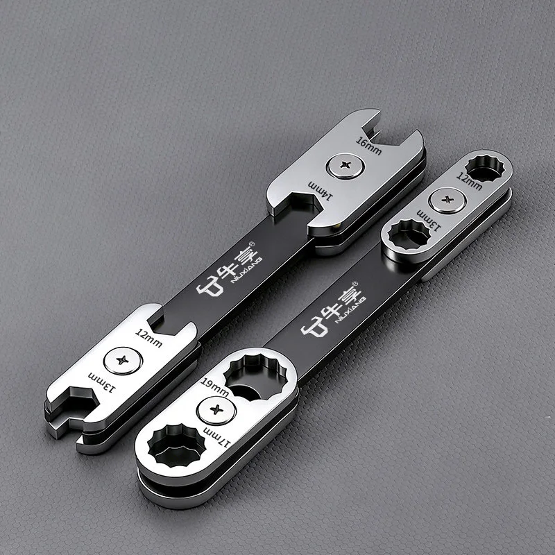 8 In 1 Adjustable Wrench 360 Degree Rotatable Dual Head Open Box Spanner Universal Torx Motorcycle Automotive Maintenance Tool
