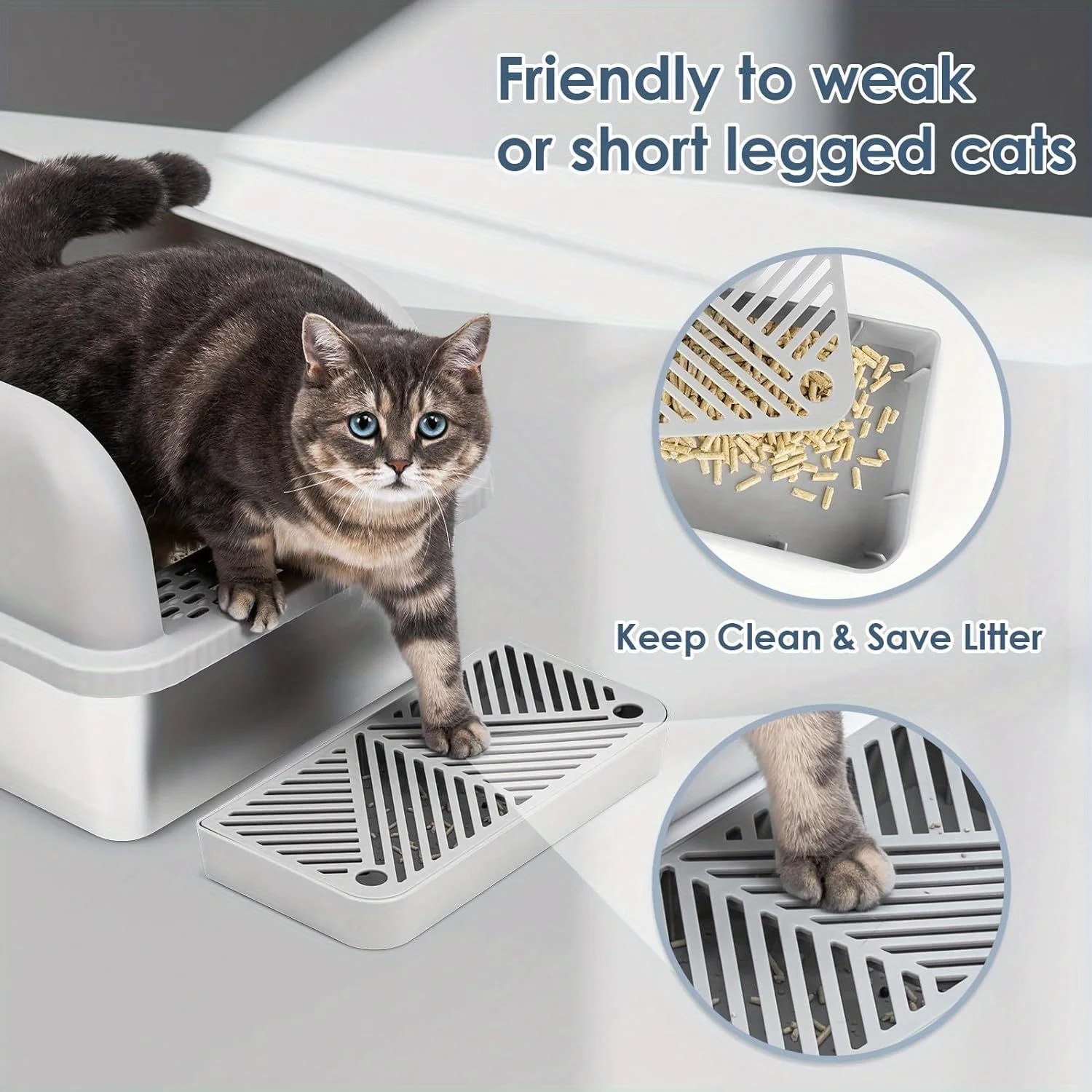 Self-Cleaning Cat Litter Box with Foot Pedal, Easy Waste Disposal, Odor Control, Large Capacity for Multiple Cats