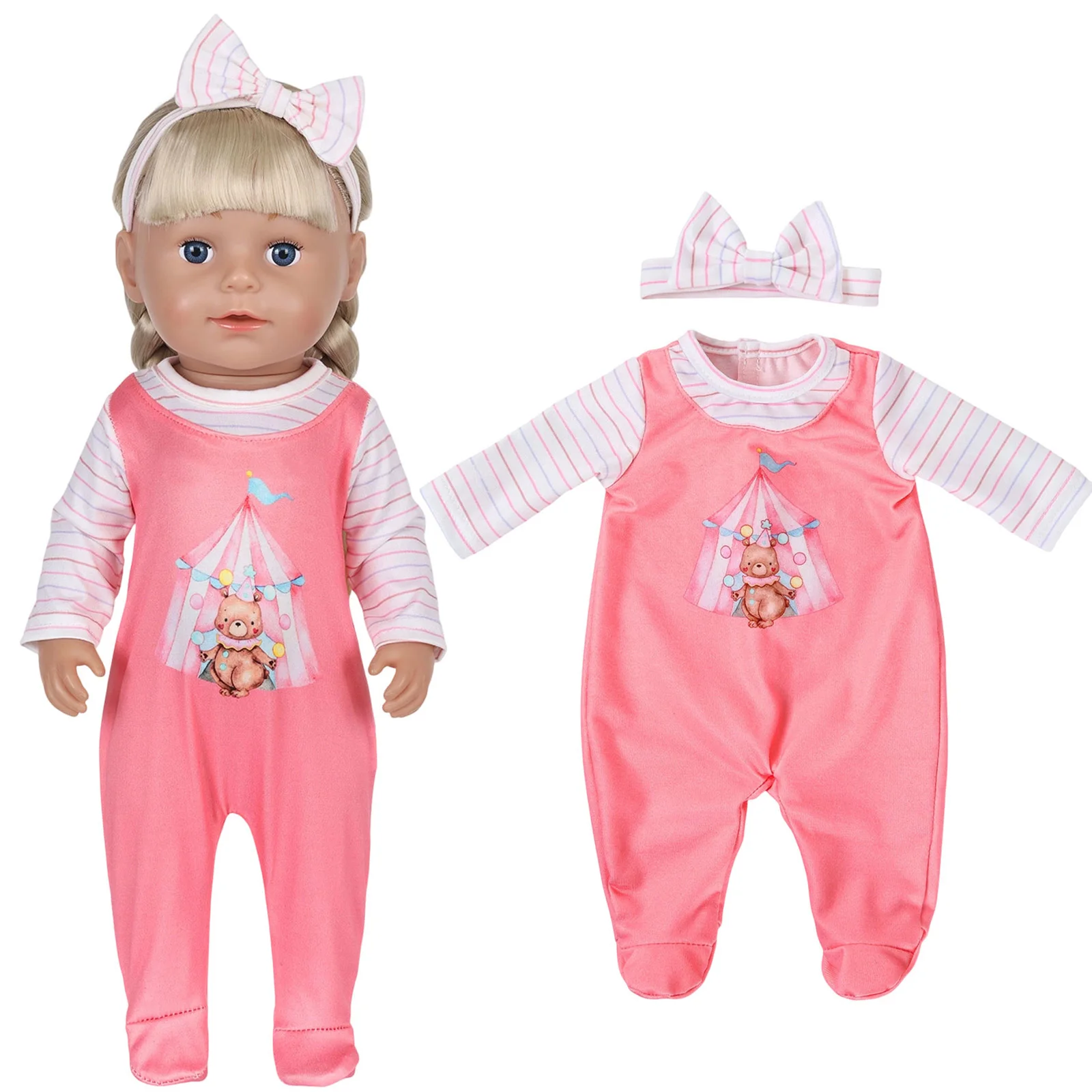 Doll Clothes for 16-18inch 40-45cm Baby Doll Circus Pattern Clothing Set Reborn Doll Baby Dolls Children's Toys Birthday Gifts view 4