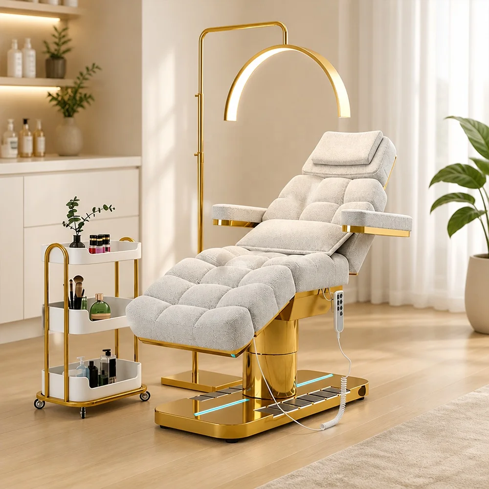 Luxury Electric Beauty Bed Facial Bed Ergonomic Adjustable 3 Motor Massage Table for Beauty Salon Esthetician