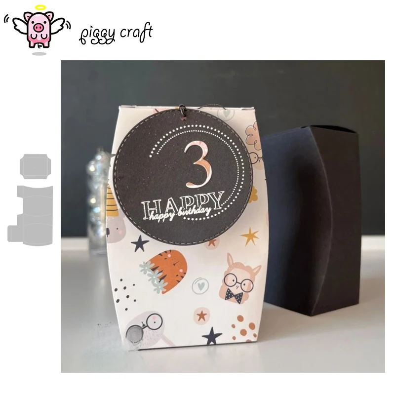 Piggy Craft metal cutting dies cut die mold New 3D folding box Scrapbook paper craft knife mold blade punch stencils dies