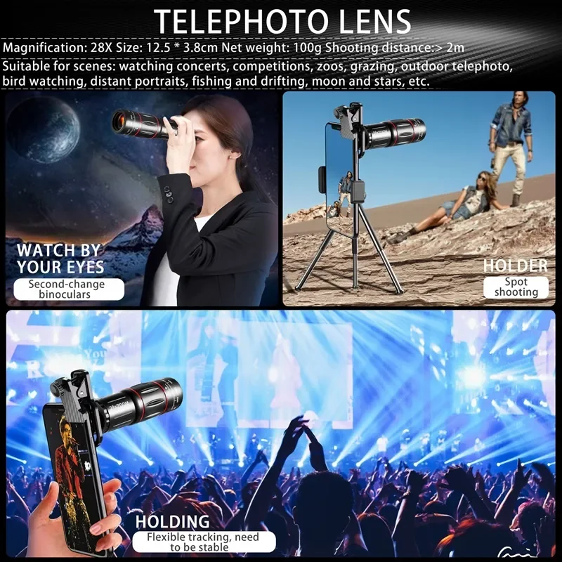 28X HD Telephoto & Macro Lens for Smartphones 5