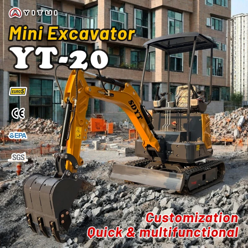 La fabbrica di mini escavatori da 2 tonnellate più venduta in Cina flessibile rotante personalizzato per l'uso in più scenari Mini escavatore