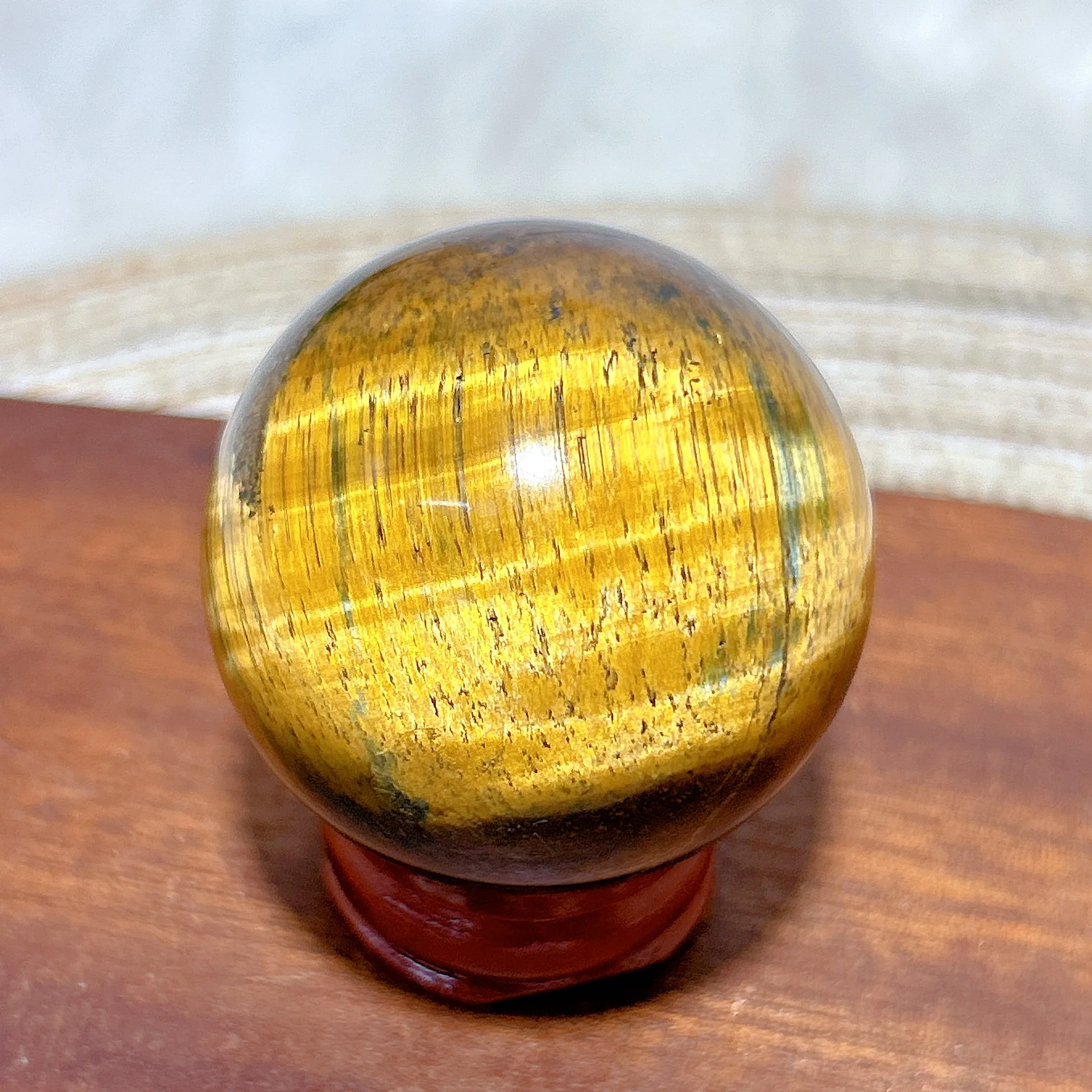 Healing Natural Crystal Golden Blue Flashy Tiger Eye Sphere High Quality Gemstones Mineral Energy Ornament Room Decor Gift