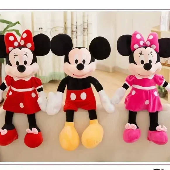 Linda y súper linda muñeca de Mickey, muñeca de pareja de Minnie, juguete de peluche de Mickey Mouse, muñeca de tela, regalo de cumpleaños para niños
