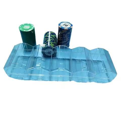 Acrylic Poker Chips Case Transparent Texas Hold'em Card Tray Chip Rack Clear Chip Holder Card Deck Holder Chip Carrier