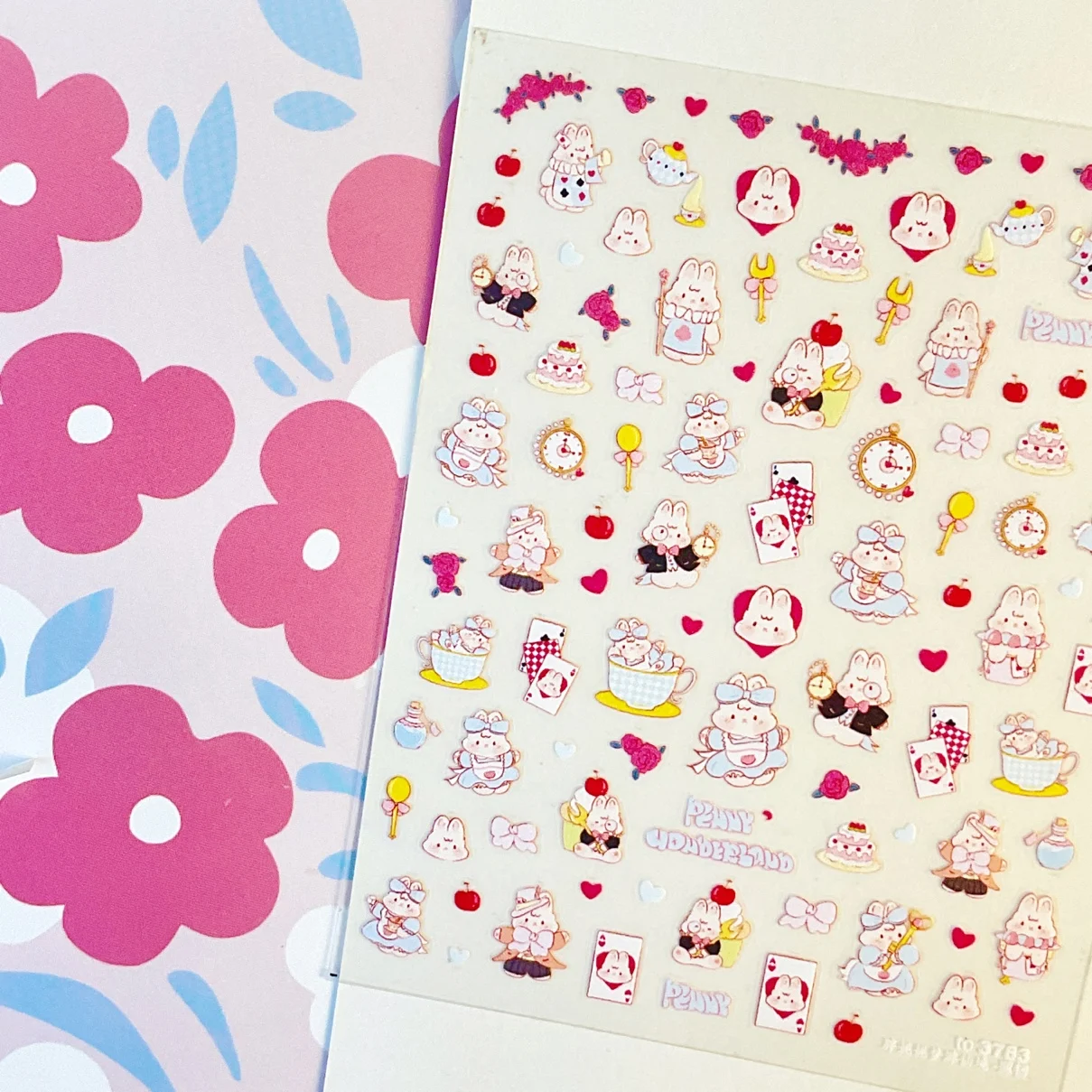 1 sheet Instagram super cute creative cartoon sticker Fat Nini Wonderland Nail Day diy glue rabbit nail sticker