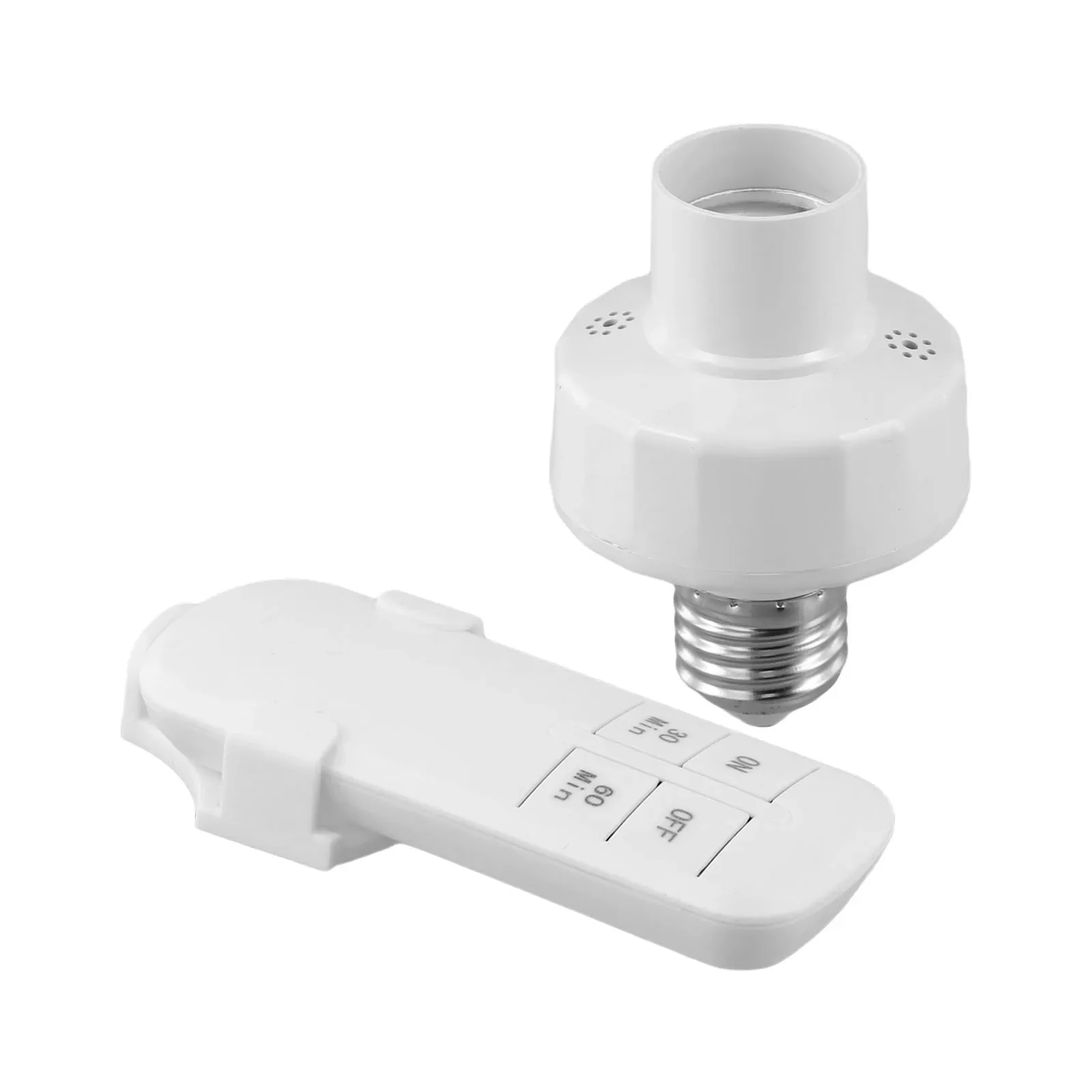 14*7*7cm Intelligent Timer Switch Lamp Holder Wireless Remote Control Automatic On off Compatible With E27 Bulbs
