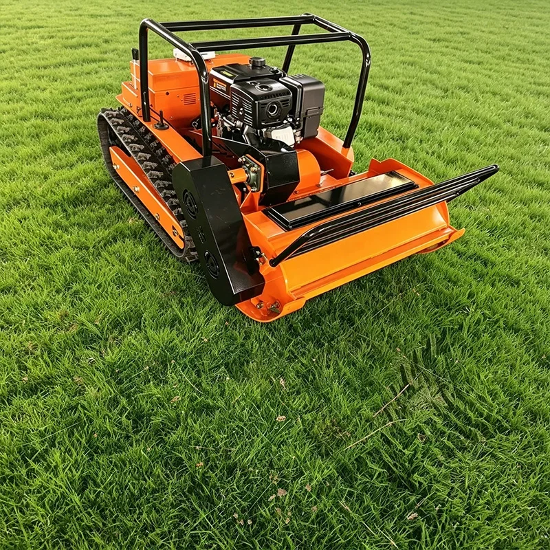 Remote-Controlled Tracked Lawn Mower, All-Terrain Gas-Powered, High-Horsepower Lawn Mower for Landscaping (Customized)