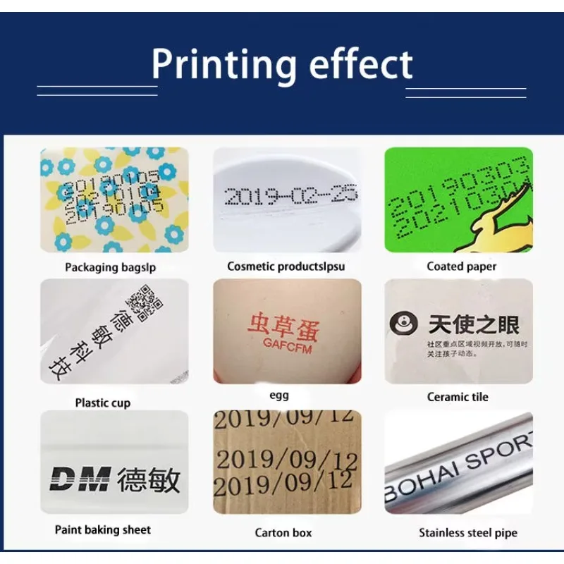 طابعة نافثة للحبر محمولة باليد 600 ديسيبل متوحد الخواص جودة عالية لورق كرافت صندوق مستحضرات التجميل زجاجة بلاستيكية XP600 ماكينة ثقب الأكياس للأنابيب